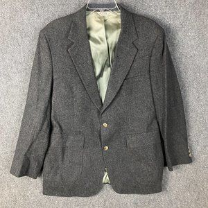 Harbor View Blazer Coat Men's 42R 100% Pure Wool Vintage Gray Adults